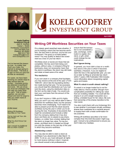 Writing Off Worthless Securities on Your Taxes