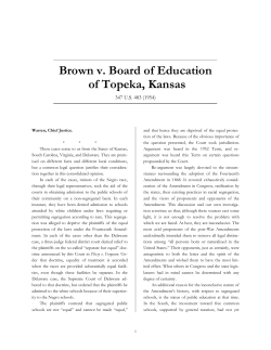 Brown v. Board of Education of Topeka, Kansas