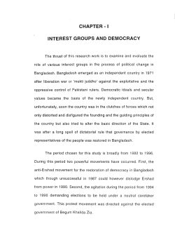CHAPTER -I INTEREST GROUPS AND DEMOCRACY
