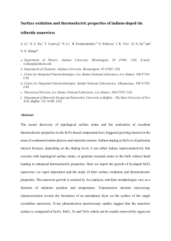 Surface oxidation and thermoelectric properties of indium