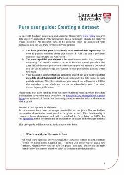 Adding a dataset to Pure