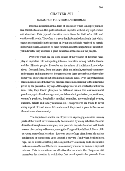 200 IMPACT OF PROVERBS AND RIDDLES Informal education is