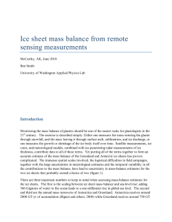 Ice sheet mass balance from remote sensing measurements