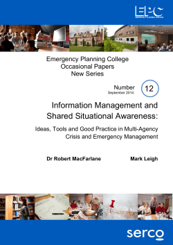 Information Management and Shared Situational Awareness: 12