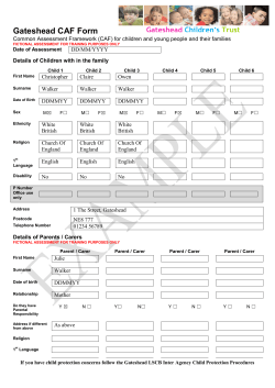 CAF Assessment - Example Walker Family