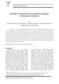 The Role of Training in the Development of Adaptive Mechanisms in
