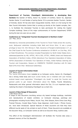 Achievements 2013 - Chandigarh Tourism