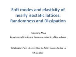 Soft modes and elasticity of nearly isostatic lattices: Randomness