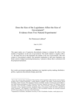 Does the Size of the Legislature Affect the Size of Government