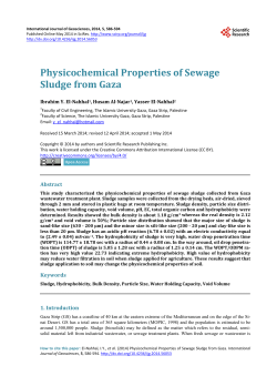 Physicochemical Properties of Sewage Sludge from Gaza