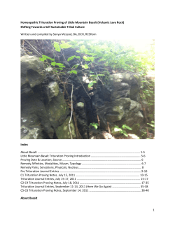 1 Homeopathic Trituration Proving of Little Mountain Basalt