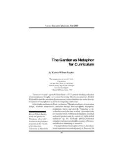 The Garden as Metaphor for Curriculum