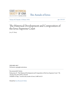 The Historical Development and Composition of the Iowa Supreme