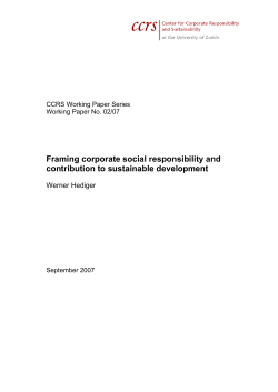 Framing corporate social responsibility and contribution to