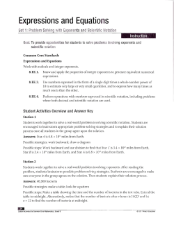 Problem Solving and Exponents and Scientific Notation File