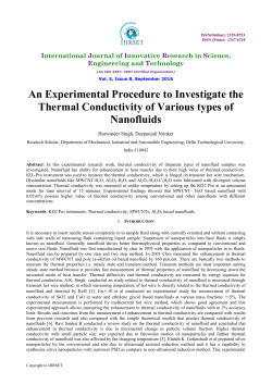An Experimental Procedure to Investigate the Thermal Conductivity