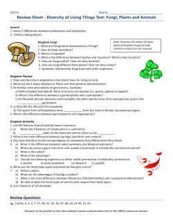 SBI3U DIV Diversity Test #2 Review Sheet