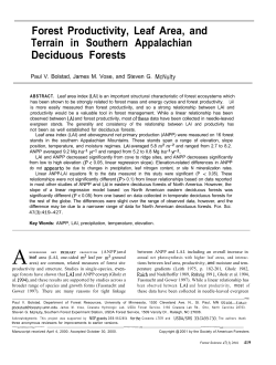 Forest Productivity, Leaf Area, and Terrain in Southern