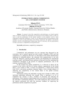 INTERACTIONS AMONG COMPONENTS OF A UNIVERSITY
