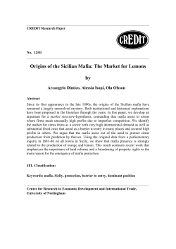 Origins of the Sicilian Mafia: The Market for Lemons by