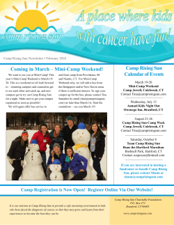 Coming in March &ndash; Mini-Camp Weekend! Camp Rising Sun