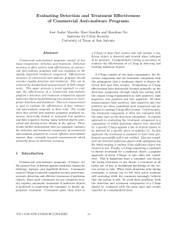 Evaluating Detection and Treatment