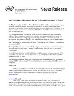 Intel Capital portfolio company Parade Technologies goes public in