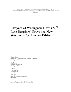 Lawyers of Watergate: How a `3rd- Rate Burglary` Provoked New