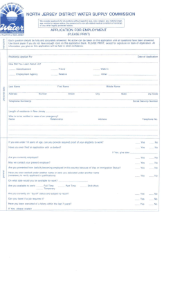 application form - North Jersey District Water Supply Commission