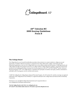 AP&reg; Calculus BC 2009 Scoring Guidelines Form B
