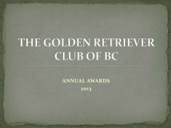 THE GOLDEN RETRIEVER CLUB OF BC