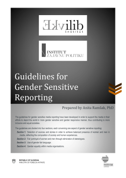 Guidelines for Gender Sensitive Reporting