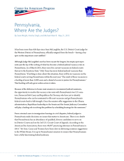 Pennsylvania, Where Are the Judges?