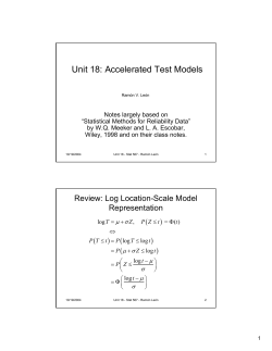 Unit 18: Accelerated Test Models