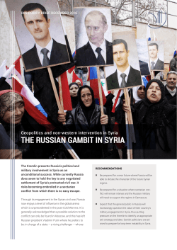 the russian gambit in syria
