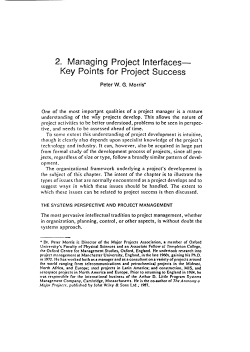 2. Managing Project Interfaces- Key Points for Project