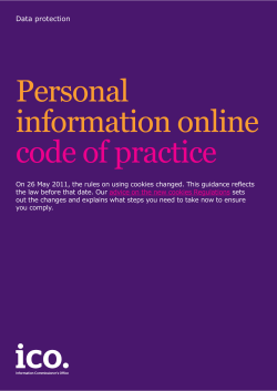 Personal information online code of practice