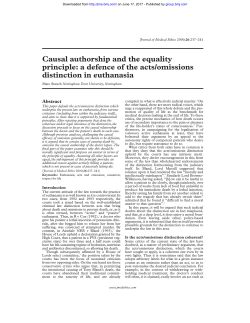 a defence of the acts/omissions distinction in euthanasia