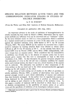 specific relation between active virus and the