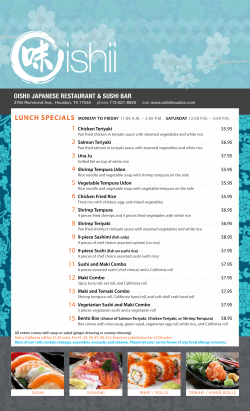 1 2 3 4 5 6 7 8 9 10 11 12 13 14 15 LUNCH SPECIALS