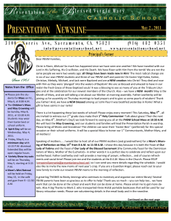 May 2, 2011 - Presentation of the Blessed Virgin Mary School