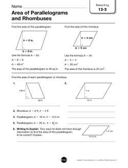 Area of Parallelograms and Rhombuses