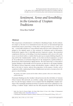 Sentiment, Sense and Sensibility in the Genesis