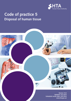 Code of practice 5 - Human Tissue Authority