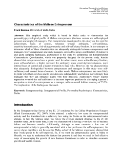Characteristics of the Maltese Entrepreneur