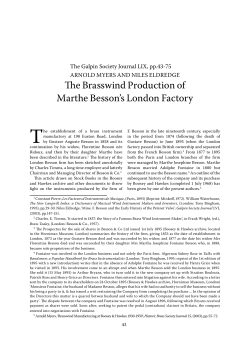 The Brasswind Production of Marthe Besson`s