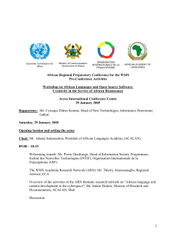 1 African Regional Preparatory Conference for the WSIS Pre
