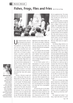 Fishes, Frogs, Flies and Fries