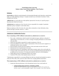 North Dakota State University Student Affairs Social Media