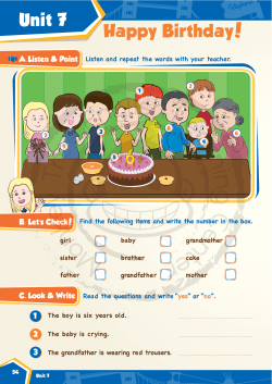Unit 7 Happy Birthday! - Monkey Tree English Learning Center
